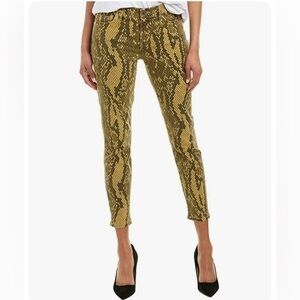 CURRENT Elliott The Stiletto Jeans Burmese Python Yellow Snakeskin Print Size 25